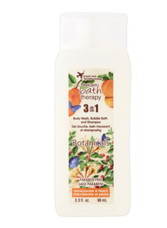 Belcam Bath Therapy 3-IN-1 Body Wash, Bubble Bath And Shampoo Honeysuckle & Peach, 98ml