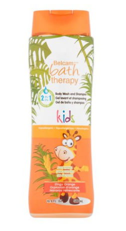 Belcam Bath Therapy Kids Zingy Orange 2-in-1 Body Wash and Shampoo, 500ml