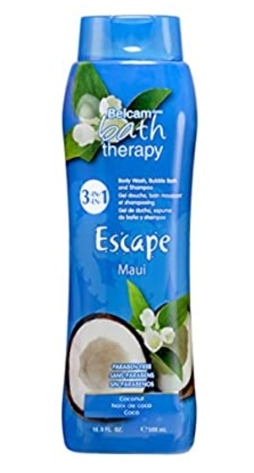 Belcam Bath Therapy

Escape 3-in-1 Body Wash, Bubble Bath & Shampoo, Maui Coconut, 500 mL